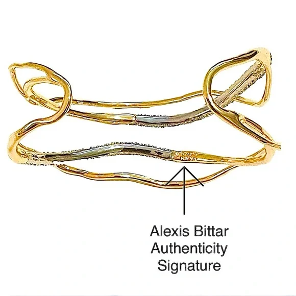 SOLD - ALEXIS BITTAR Solanales Crystal Gold Cuff - Picture 13 of 15